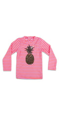  Shade Critters Girls Magic Sequin Pineapple Rash-Guard Top
