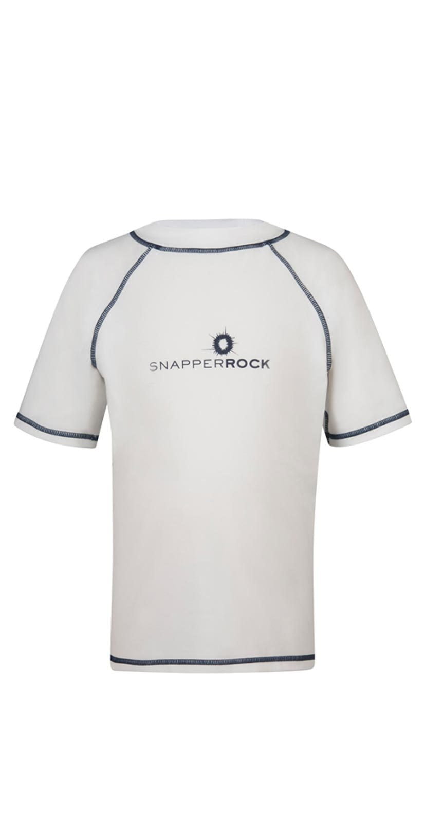  Snapperrock Boy's Short Sleeve Rashguard Top In White 125