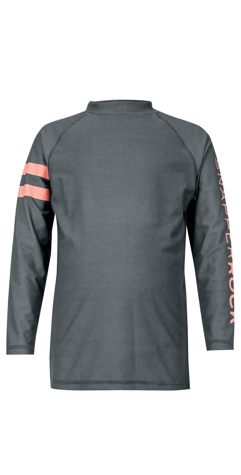  Snapperrock Boy's Arm Band Long Sleeve Rashguard Top In Steel Grey B20056L