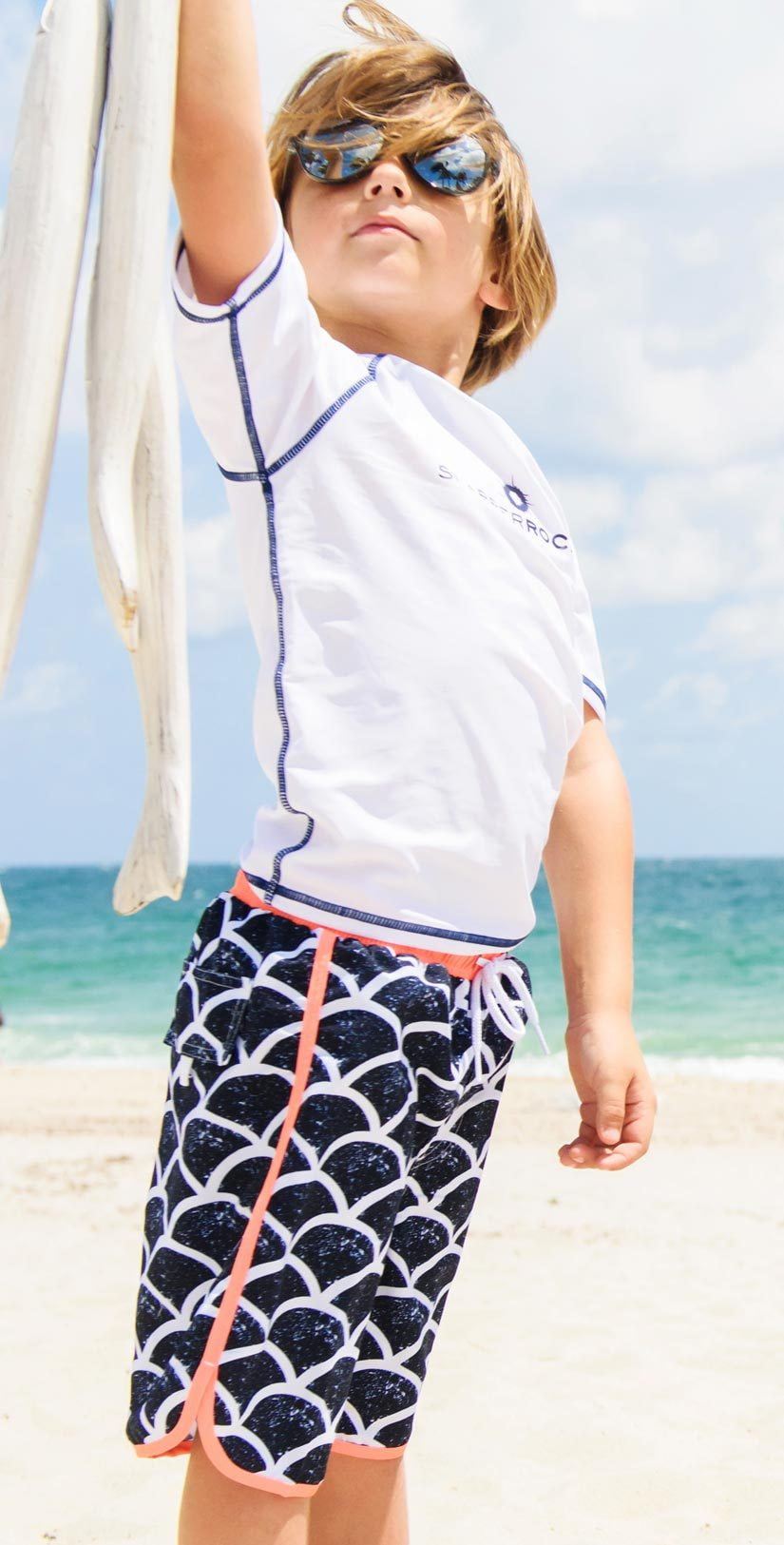  Snapperrock Boys St Barths Board Short In Navy B90043C