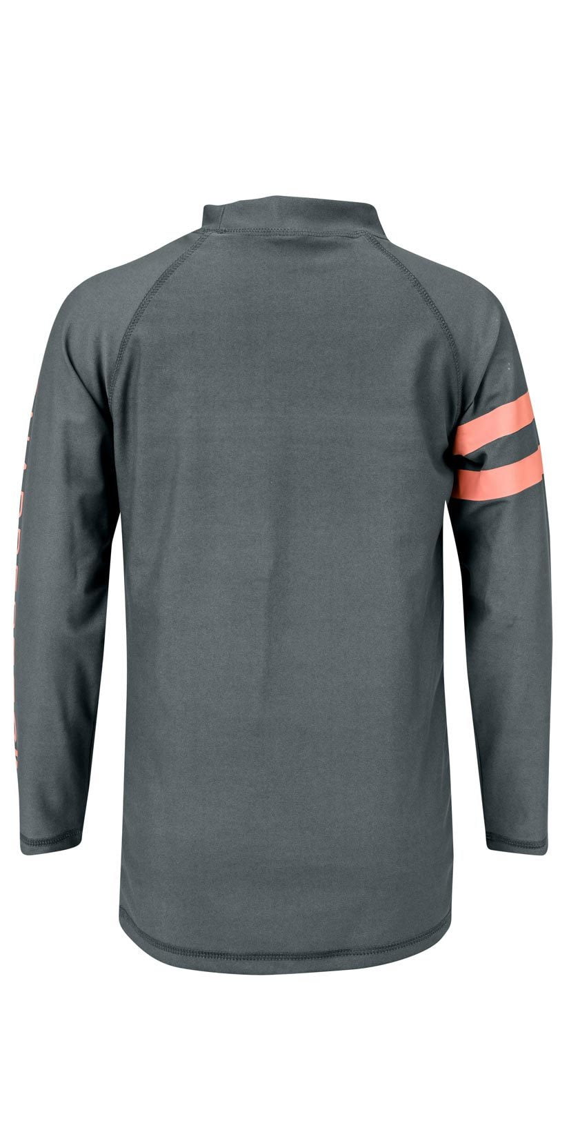  Snapperrock Boy's Arm Band Long Sleeve Rashguard Top In Steel Grey B20056L