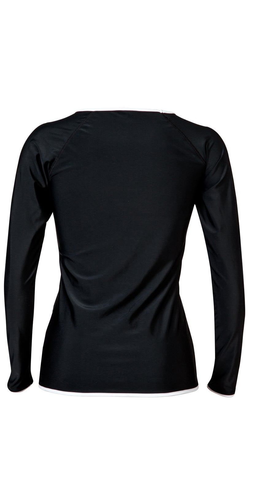  Snapperrock Ladies Black With White Trim Rashguard Top L20002L