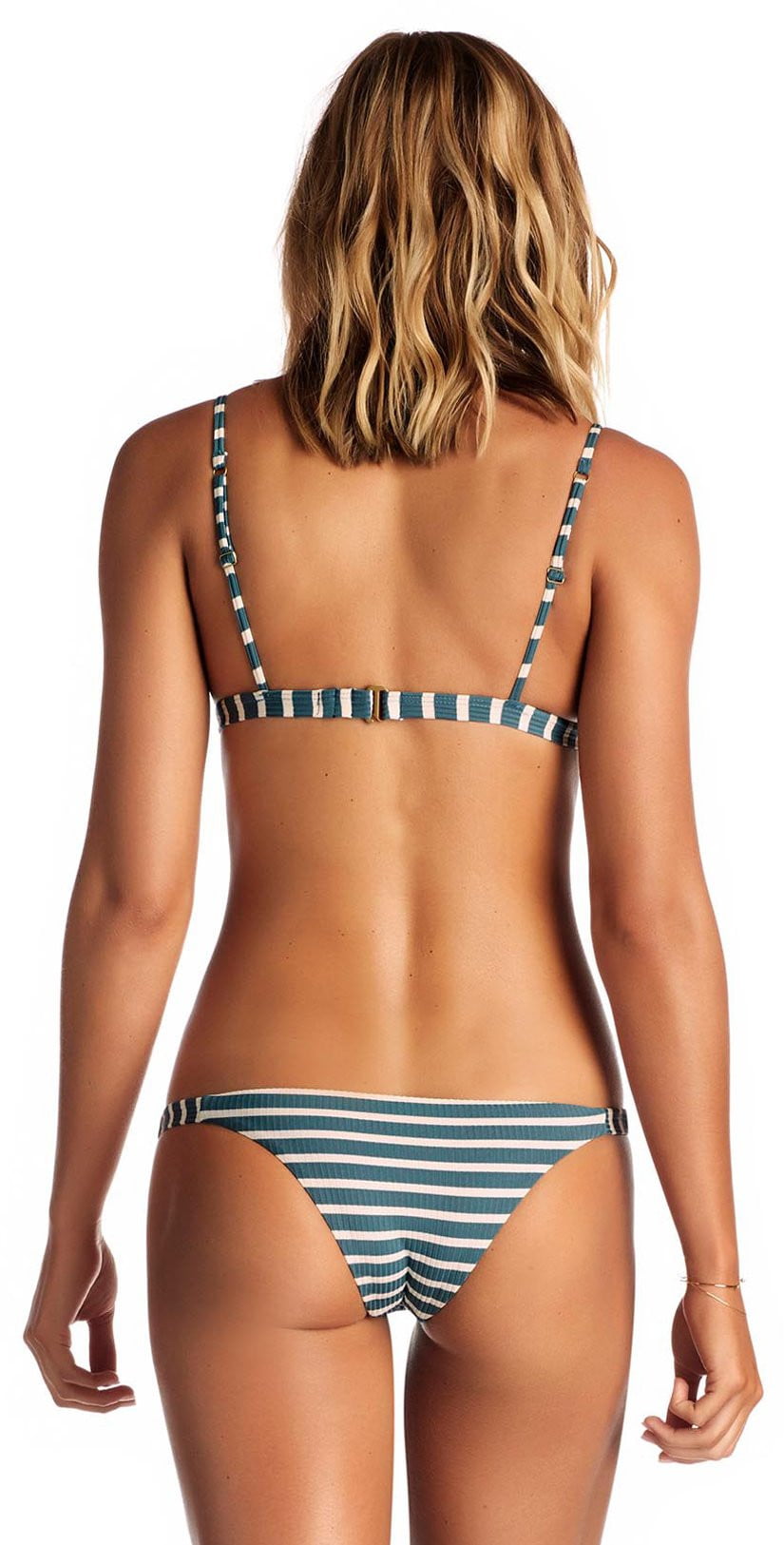  Vitamin A Moss Bralette Bikini Top In Grey Marin Stripe