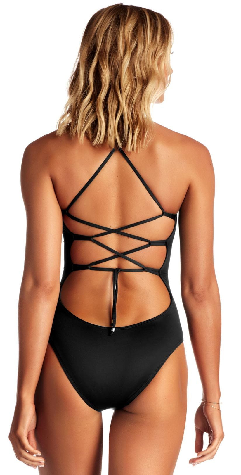  Vitamin A EcoLux Alexa High Neck One Piece In Black 82M ECB