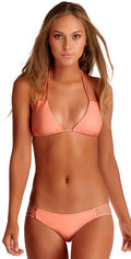  Vitamin A EcoLux Jaydah Braided Triangle Bikini Top In Coral