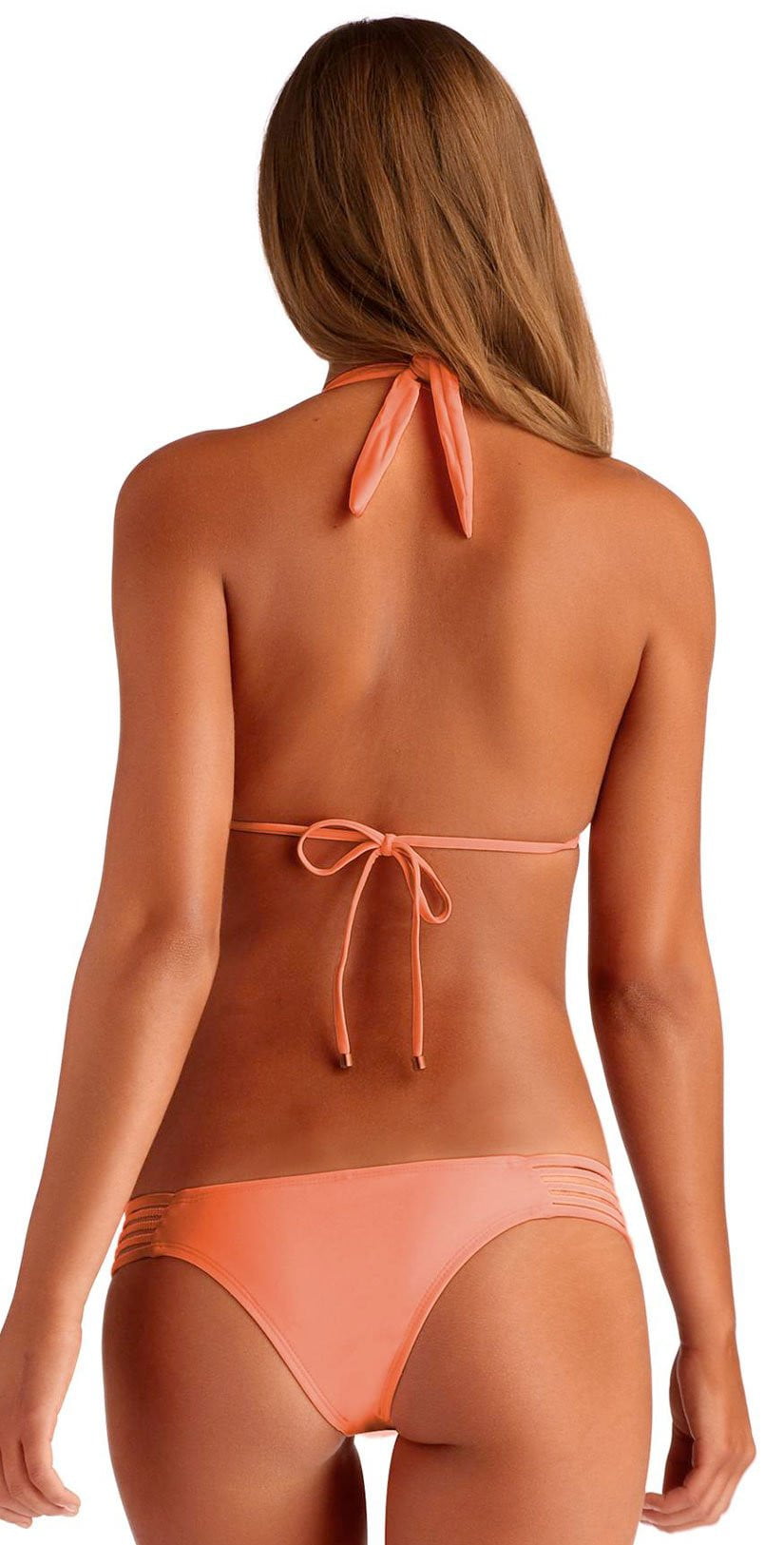  Vitamin A EcoLux Jaydah Braided Triangle Bikini Top In Coral