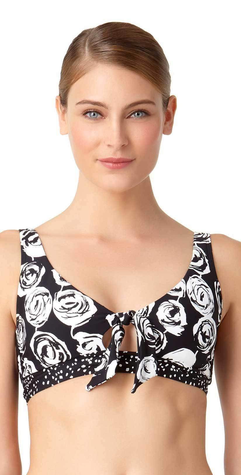  Anne Cole Coming Up Floral Banded Triangle Bikini Top