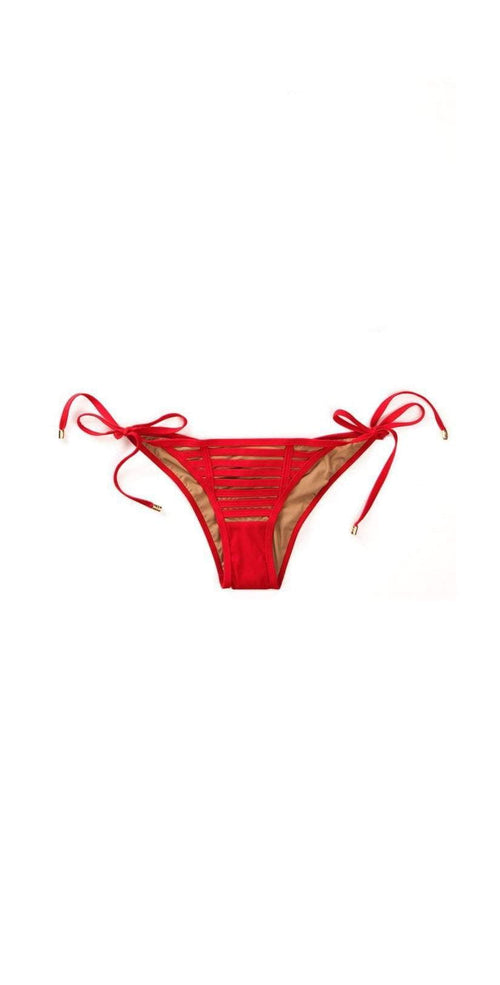  Beach Bunny Hard Summer Tie Side Skimpy Bottom In Red