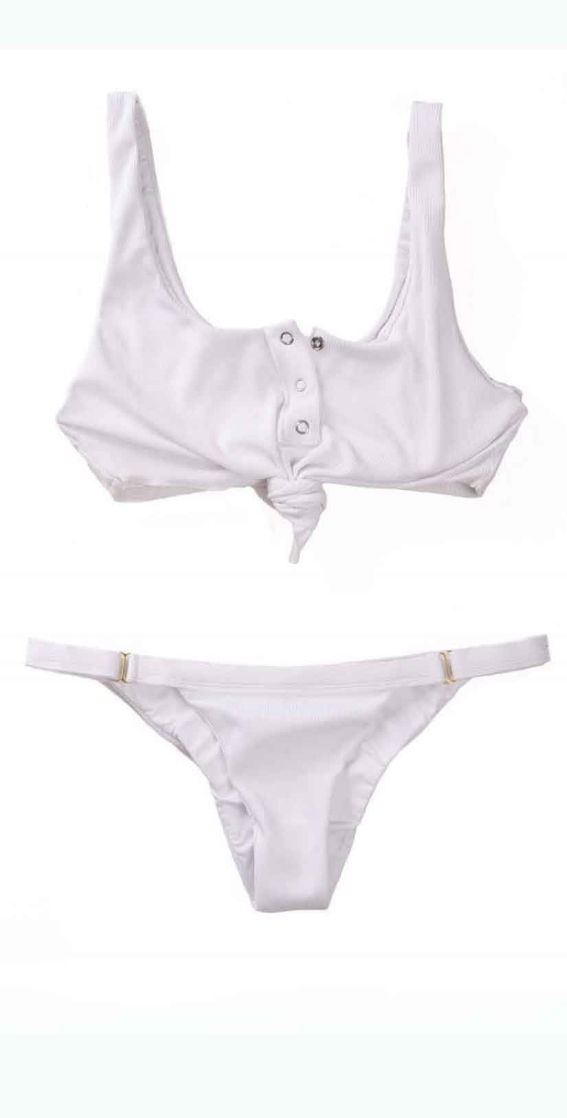  Beach Bunny Rib Tide Skimpy Bottoms In White B17125B2-WHT