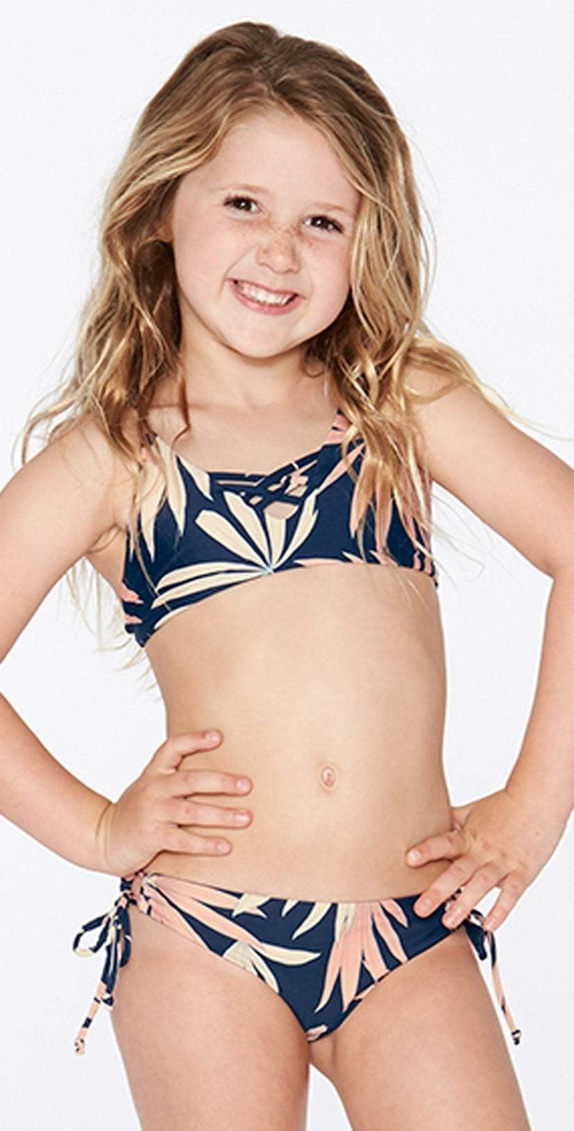  L Space Girls JoJo Bikini Set In Polynesian Palm BLPPS18-NVY