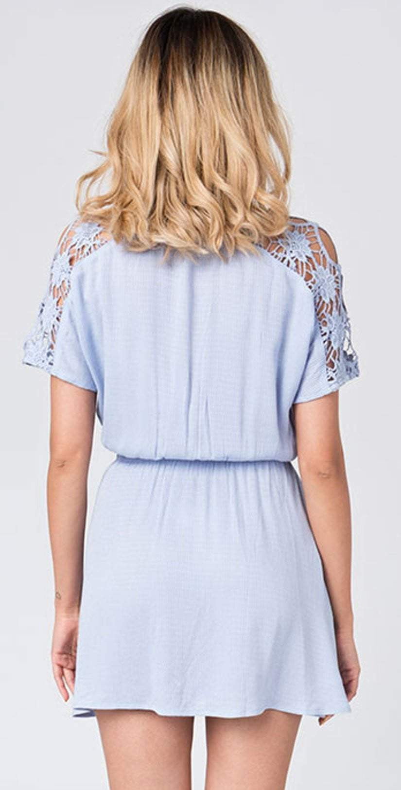  Pia Rossini Aubree Short Dress In Light Blue