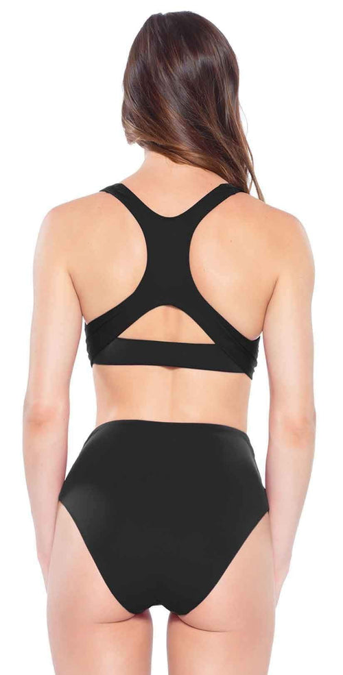  Becca Color Code Racer Back Bikini Top In Black