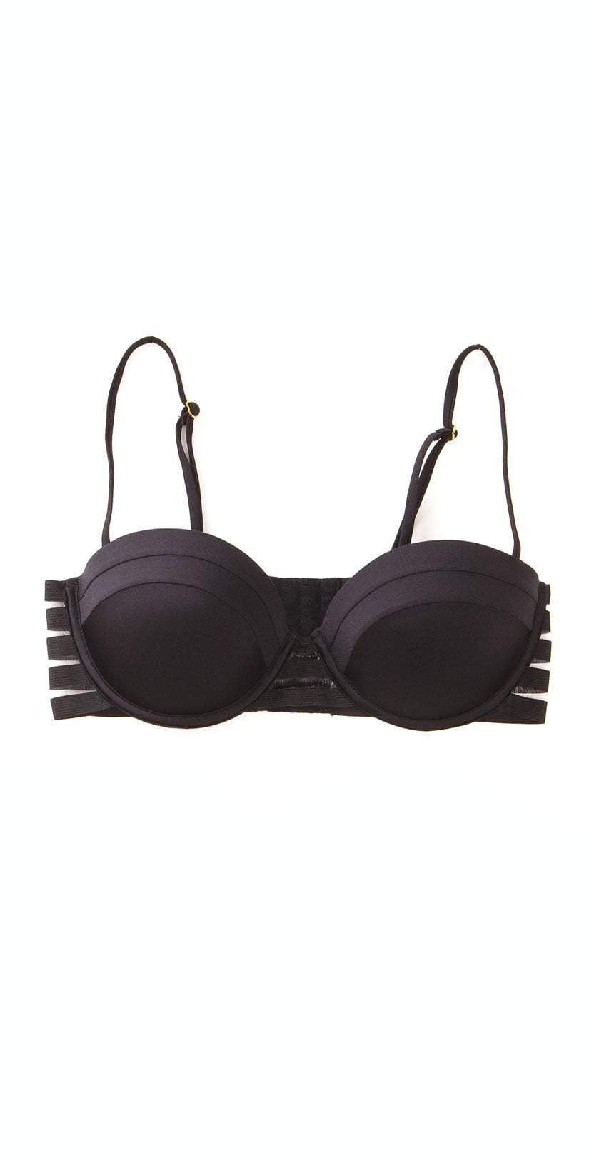  Beach Bunny Sheer Addiction Balconette Bikini Top In Black