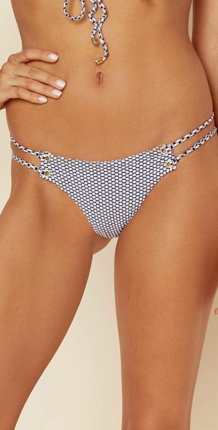  Blue Life Island Fever Roped Up Skimpy Bottom In Seersucker 391-9354-SEER