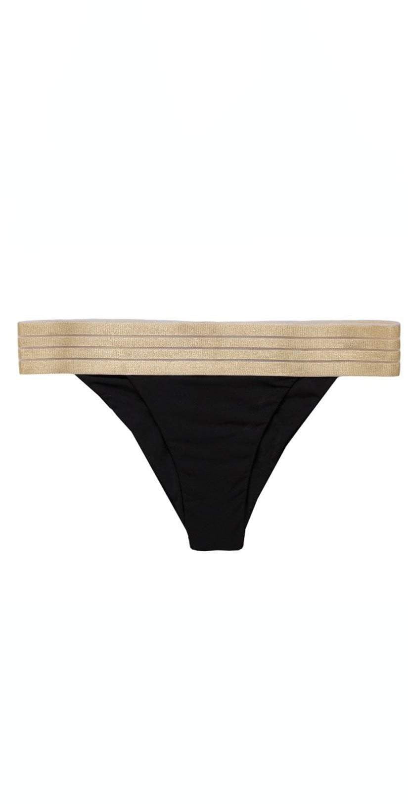  Beach Bunny Sheer Addiction Bikini Bottom In Black And Gold