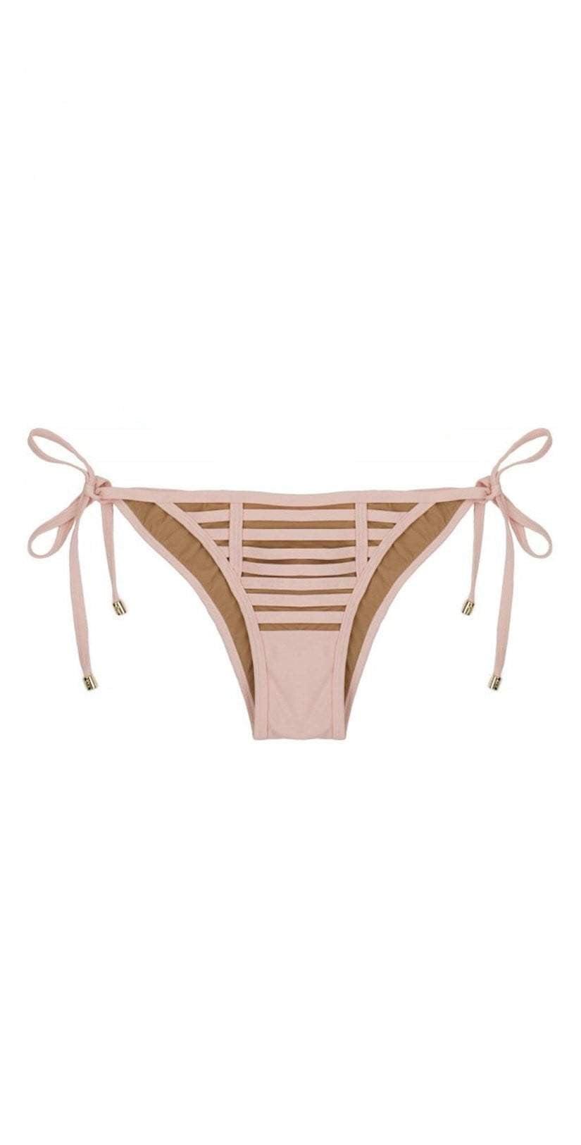  Beach Bunny Hard Summer Tie Side Skimpy Bikini Bottom In Blush