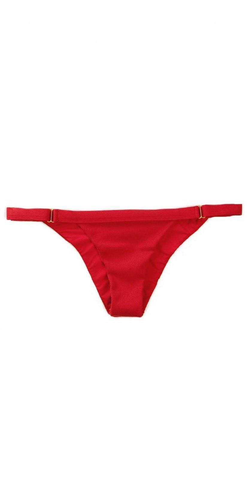  Beach Bunny Rib Tide Skimpy Bikini Bottoms In Red B17125B2-REDD
