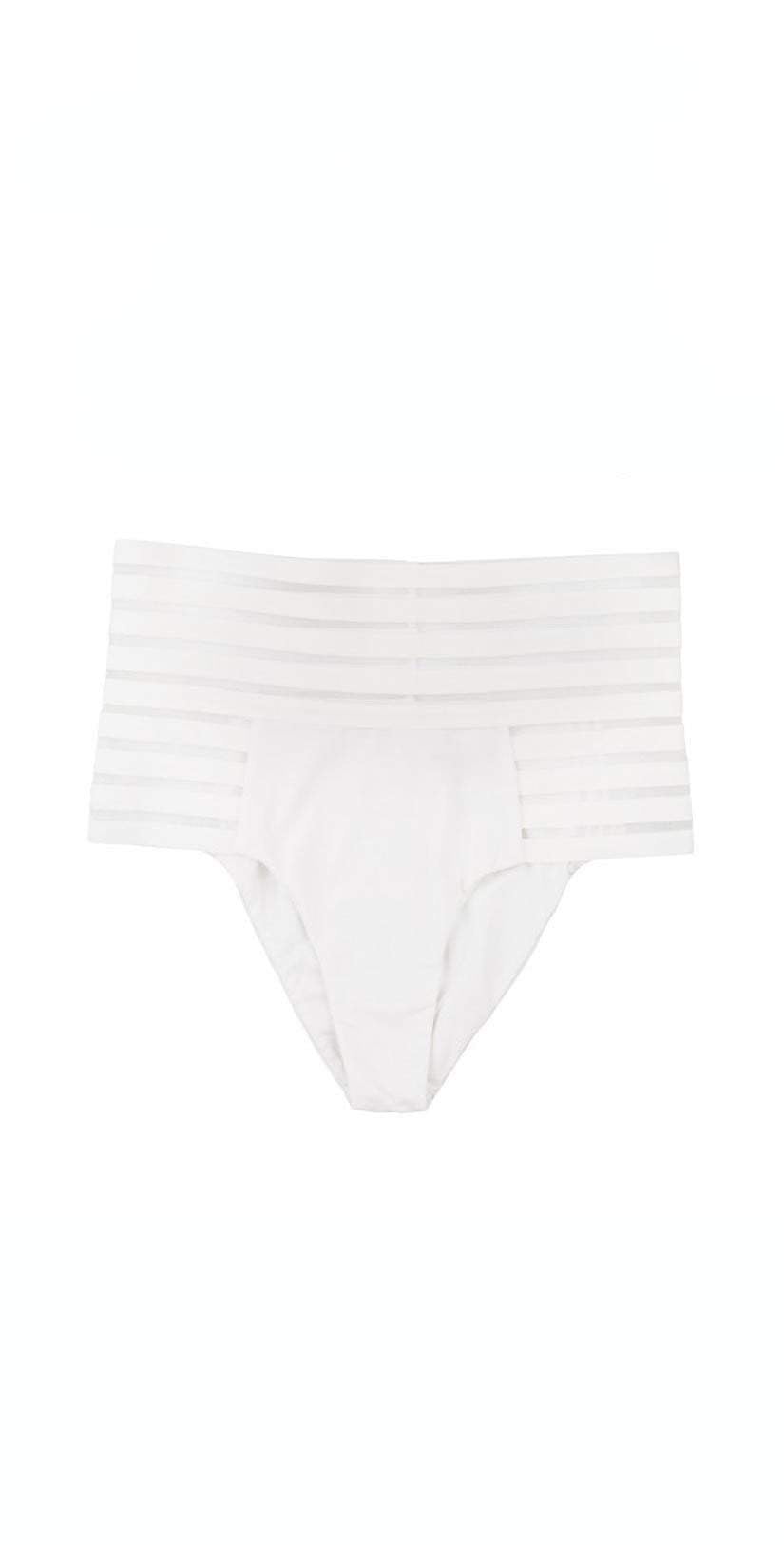  Beach Bunny Sheer Addiction High Waist Bikini Bottom In White