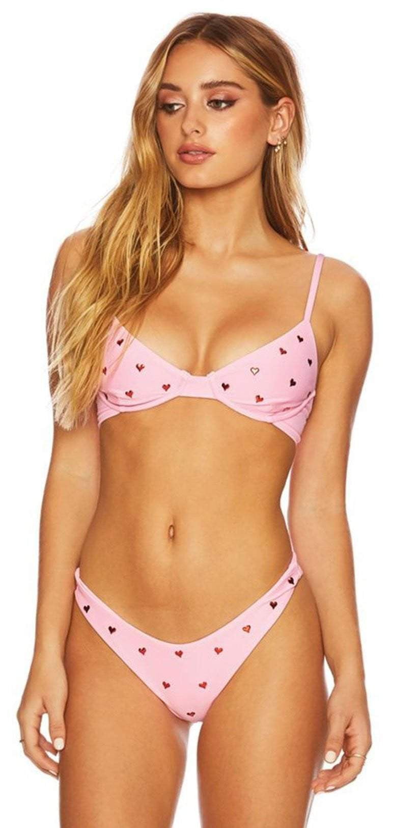  Beach Riot Island Heart Bikini Bottom In Pink
