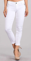  Celebrity Pink Skinny Mid Rise Crop Pant In White CJ40104SG