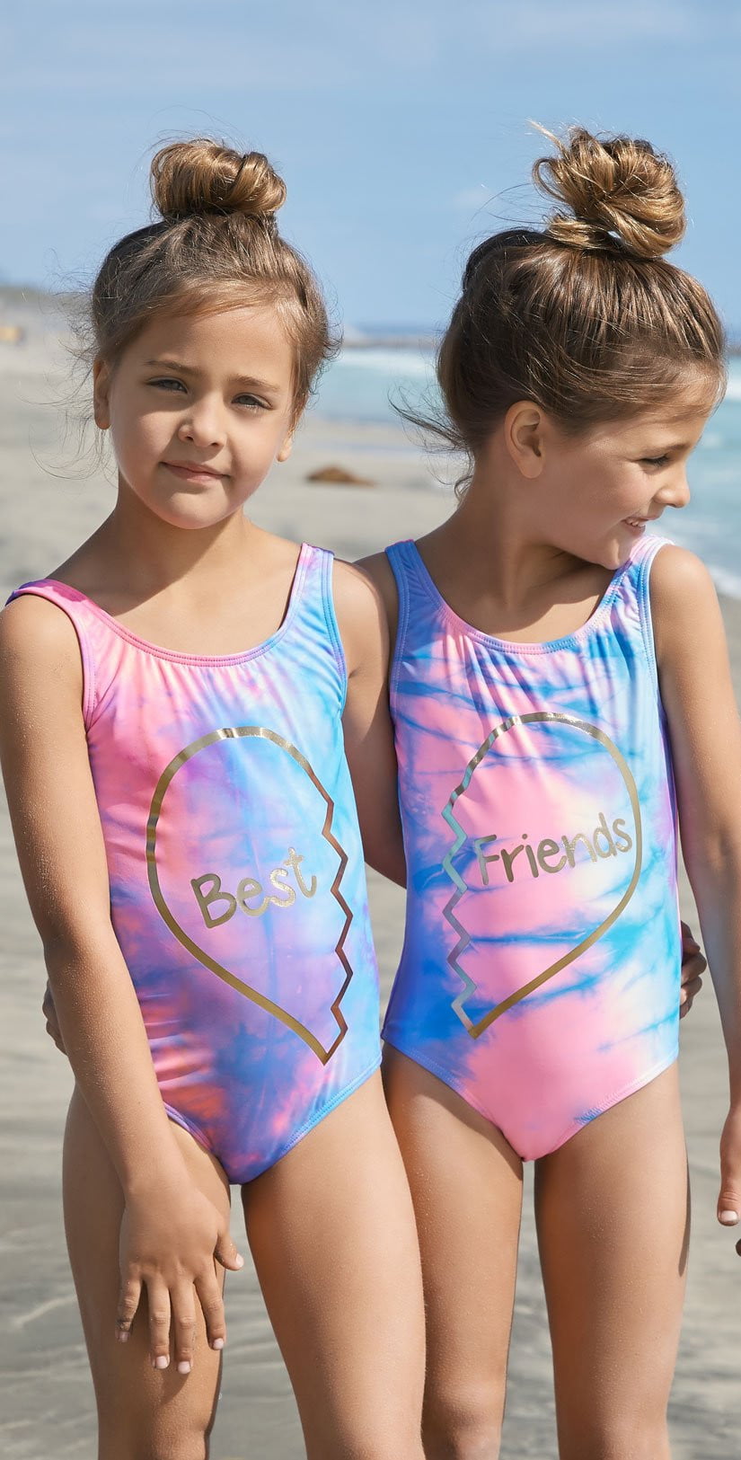  PilyQ Girls Golden Best Friends One Piece Friends Side GFR 603P