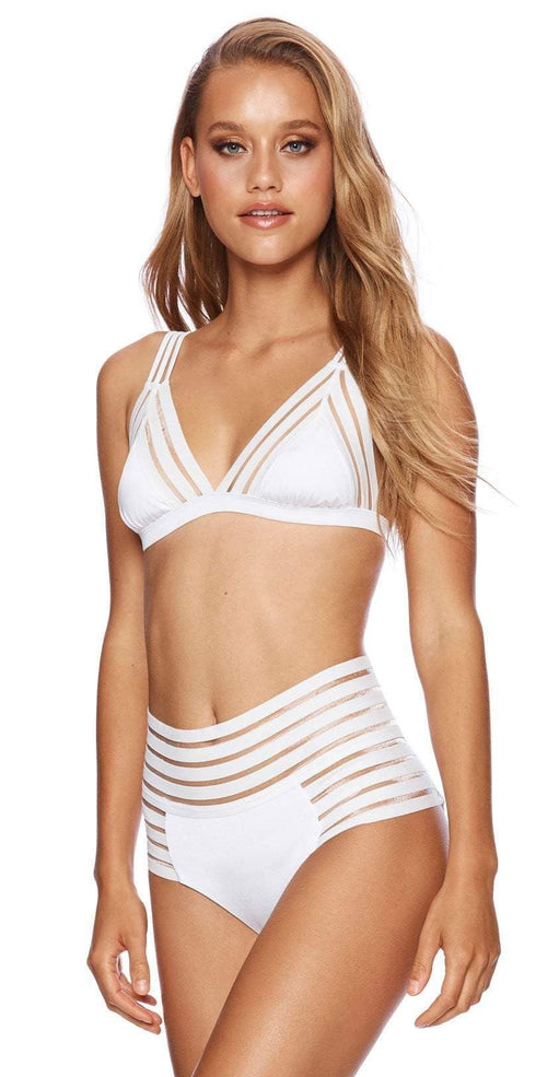  Beach Bunny Sheer Addiction Triangle Top In White