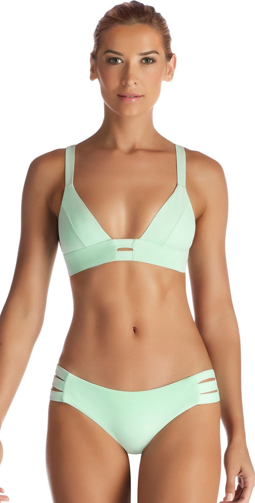  Vitamin A Emelia EcoLux Triple Strap Bikini Bottom In Glacier