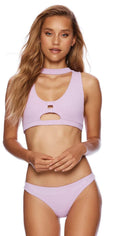  Beach Bunny Gwen High Neck Bikini Top In Lavender B19112T5-LAV
