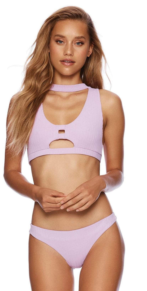  Beach Bunny Gwen High Neck Bikini Top In Lavender B19112T5-LAV