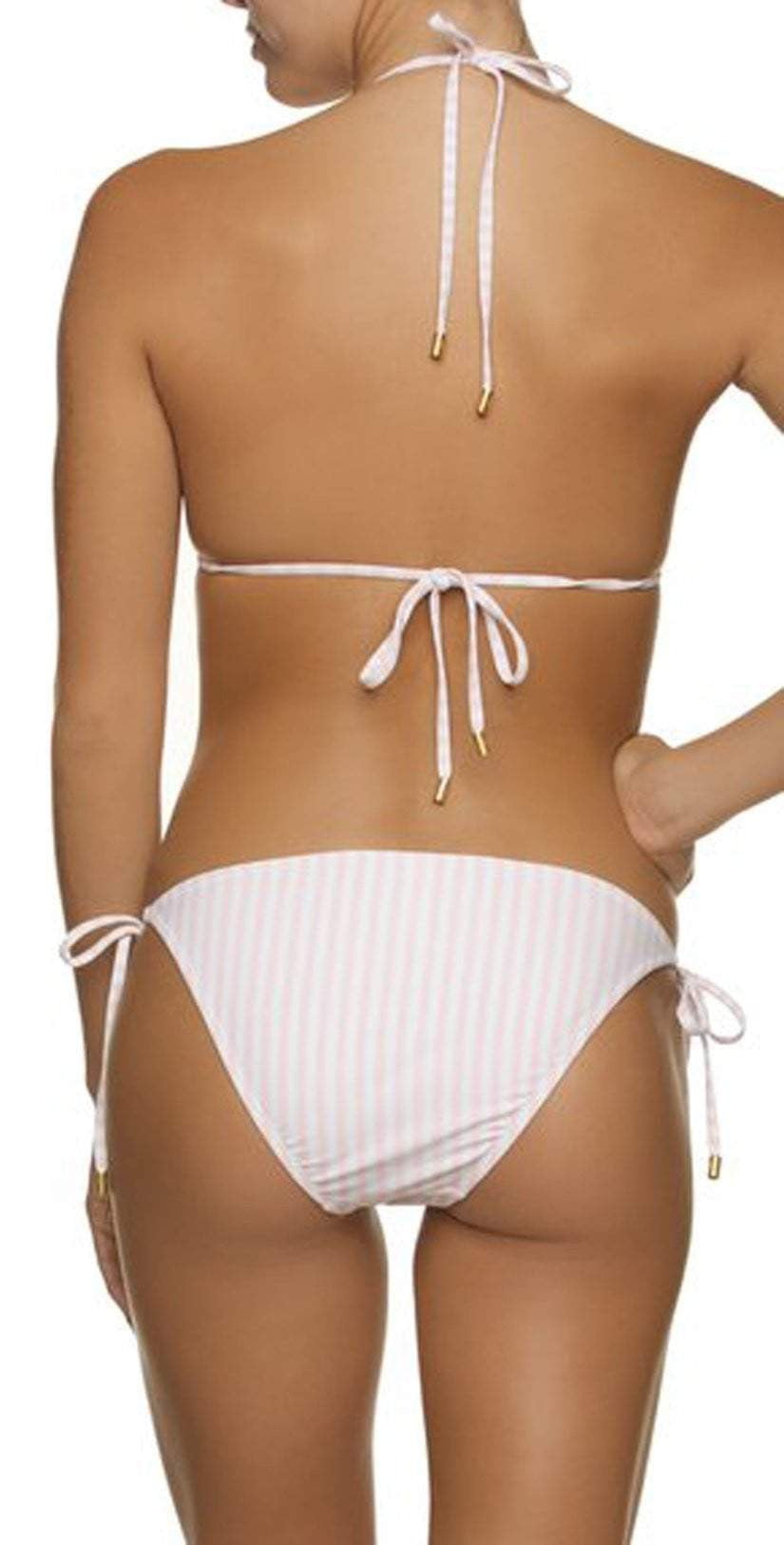  Helen Jon Pink And White Stripe String Bikini Bottom HJLE-0306-PWP