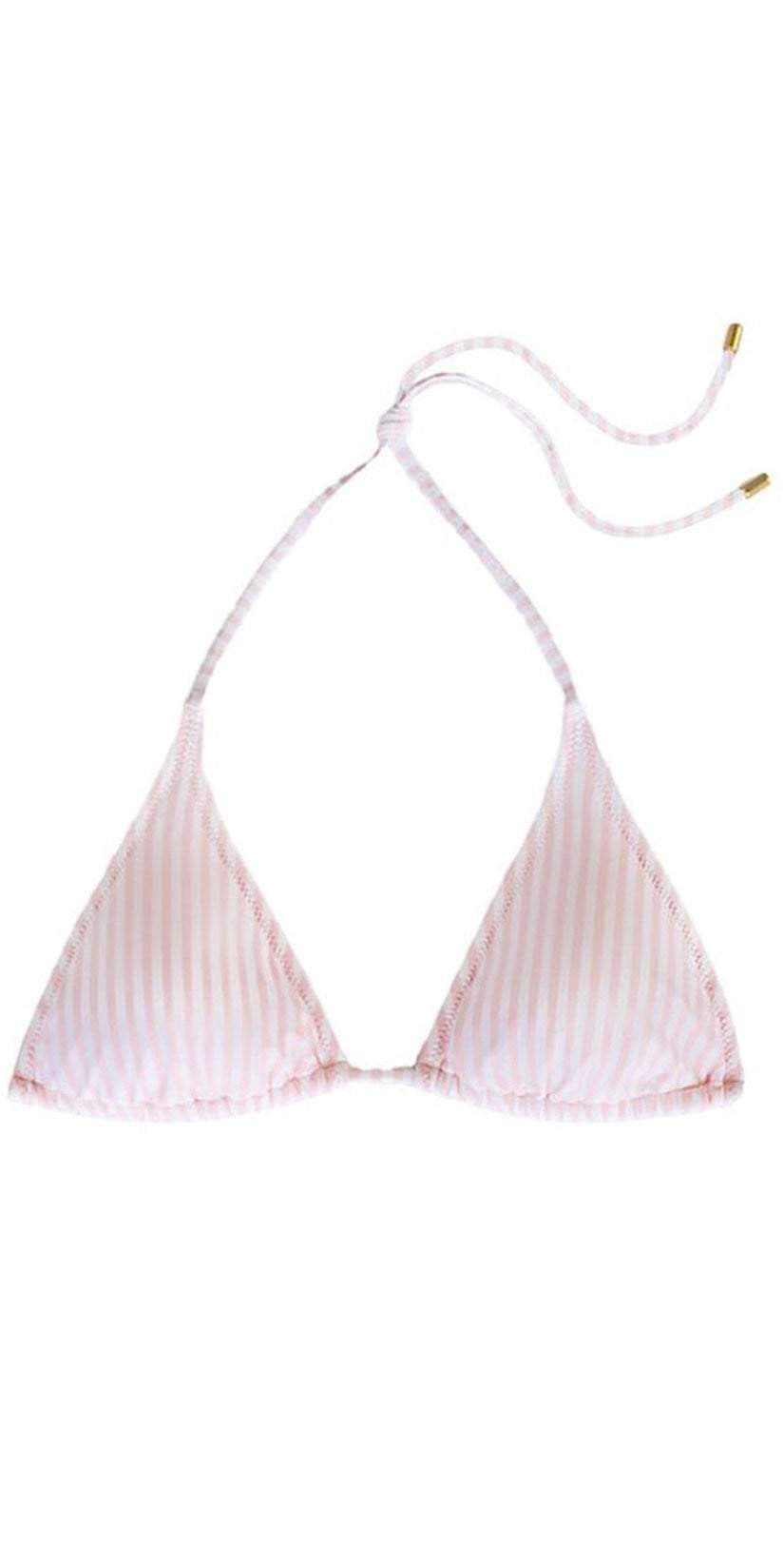  Helen Jon Pink And White Stripe String Bikini Top HJLE-0104-PWP
