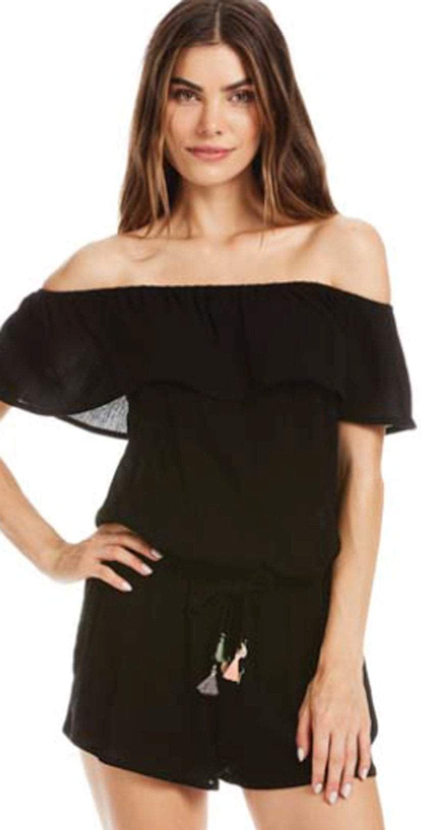  Isabella Rose Besties Ruffle Romper In Black 4054884-BLK