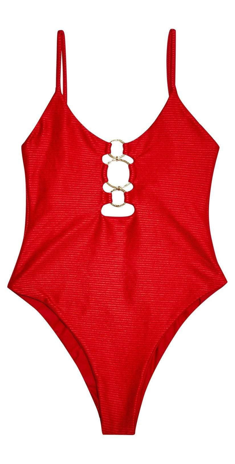  Beach Bunny Katrina One Piece Swimsuit In Red B191471P REDD