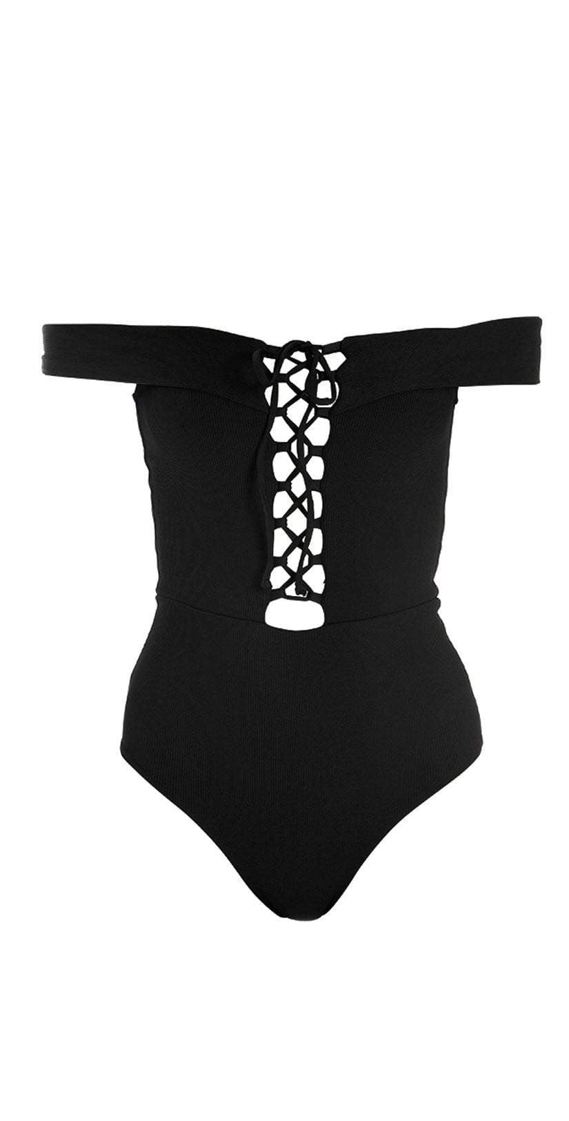  L Space Anja One Piece In Black RHAJMC18-BLK