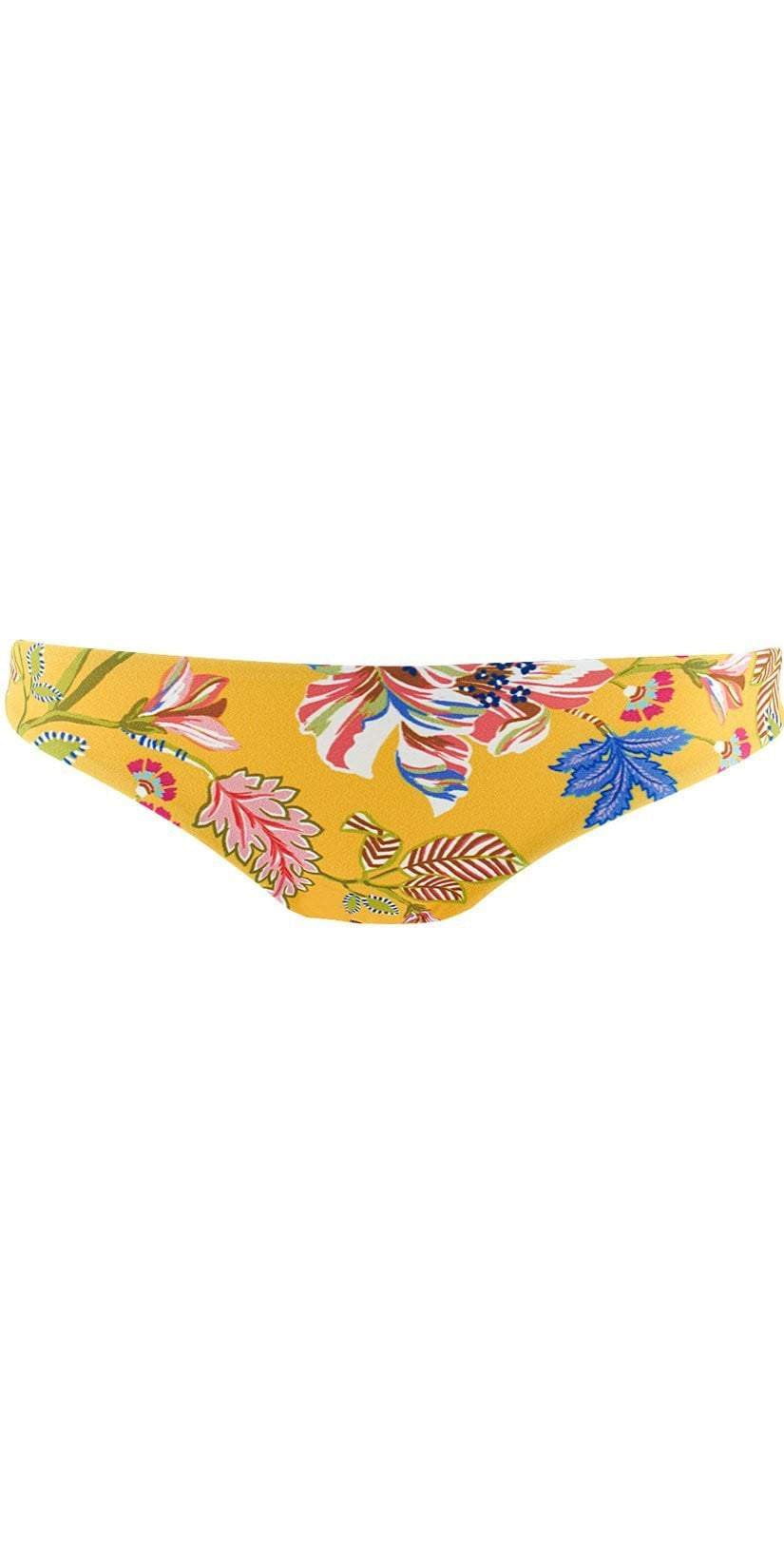  L*Space Emma Pacific Bloom Bikini Bottom In Sunshine Gold