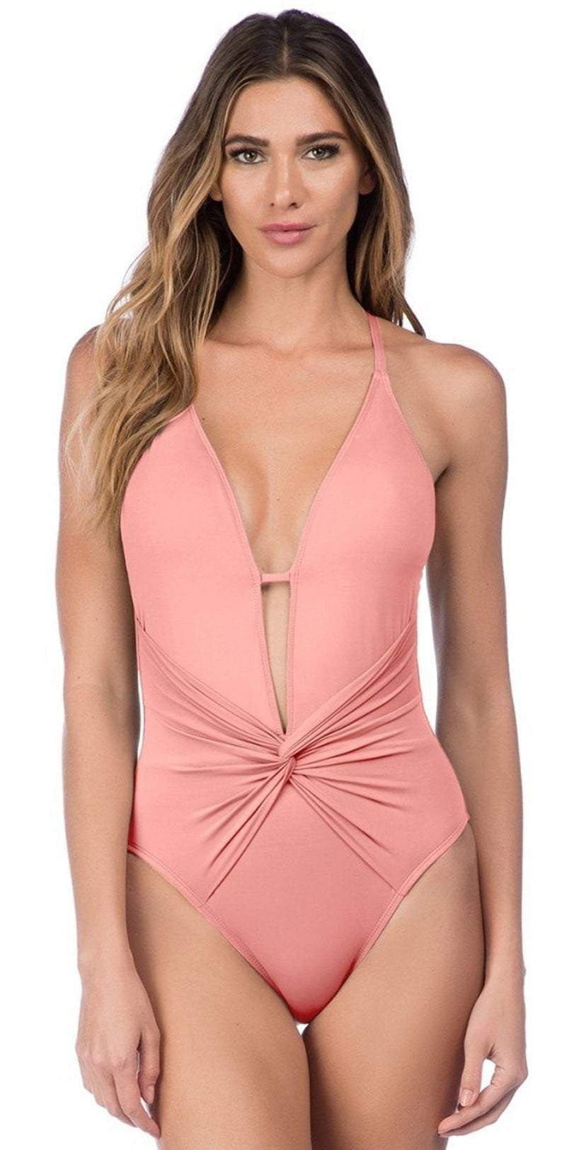  La Blanca Island Goddess One Piece In Light Coral LB7AA15-LCR