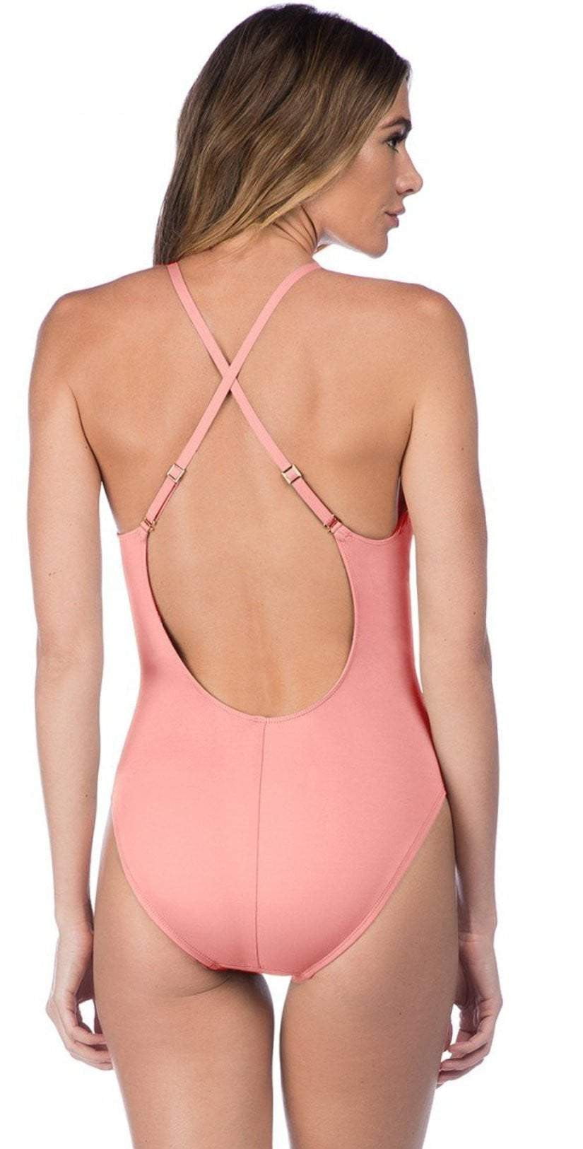  La Blanca Island Goddess One Piece In Light Coral LB7AA15-LCR