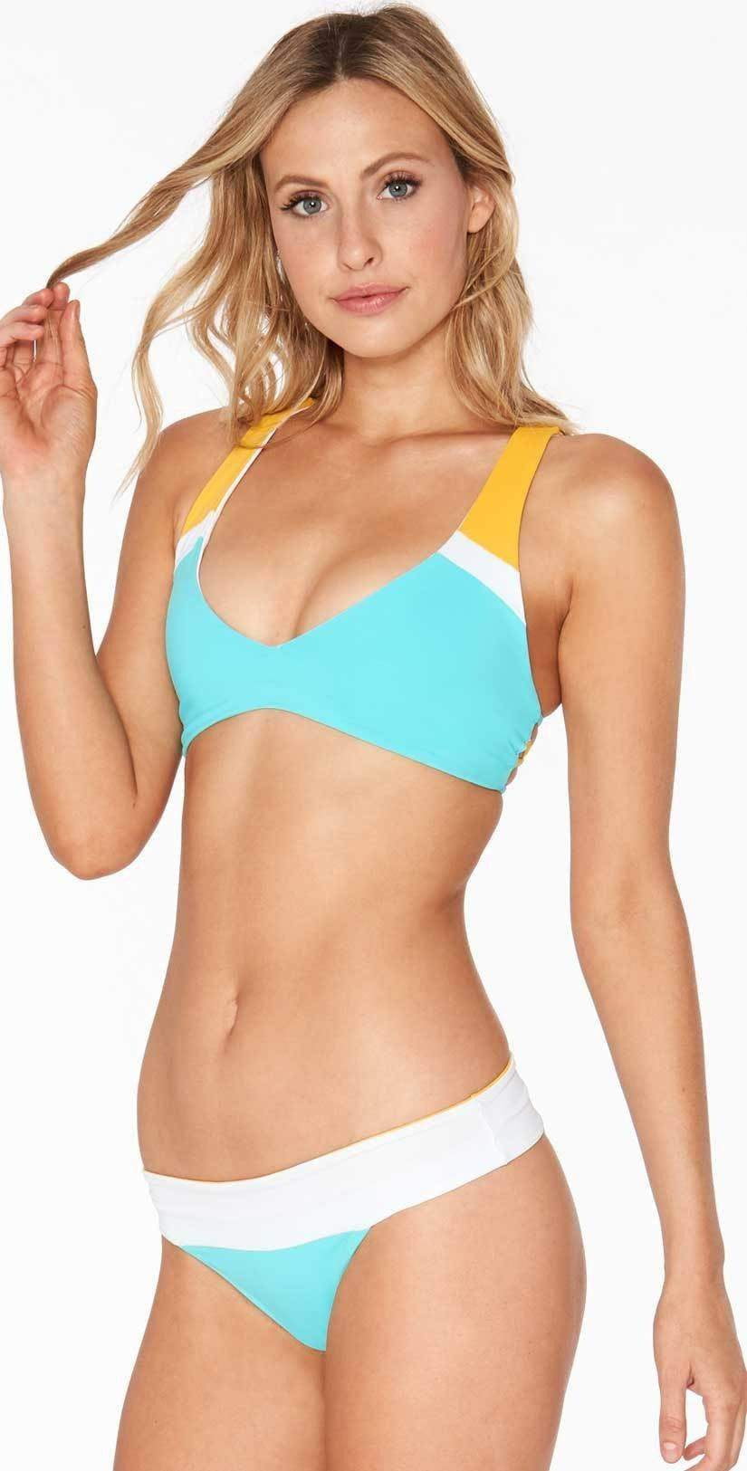 L Space Color Block Veronica Bitsy Bottom In Aruba CBVBC18-ARB