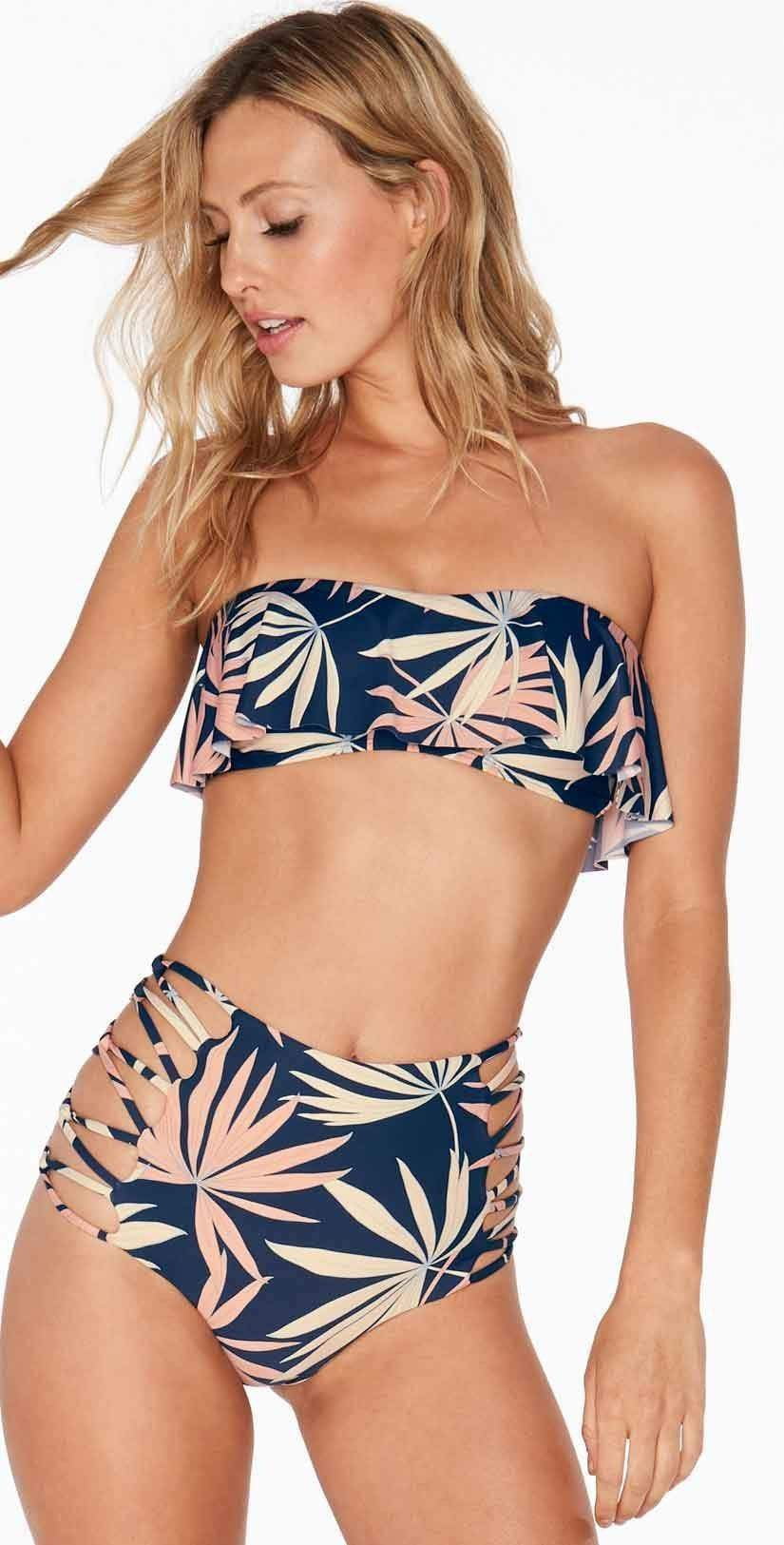  L Space Tripp Bottom In Polynesian Palm PNTRB18-NVY