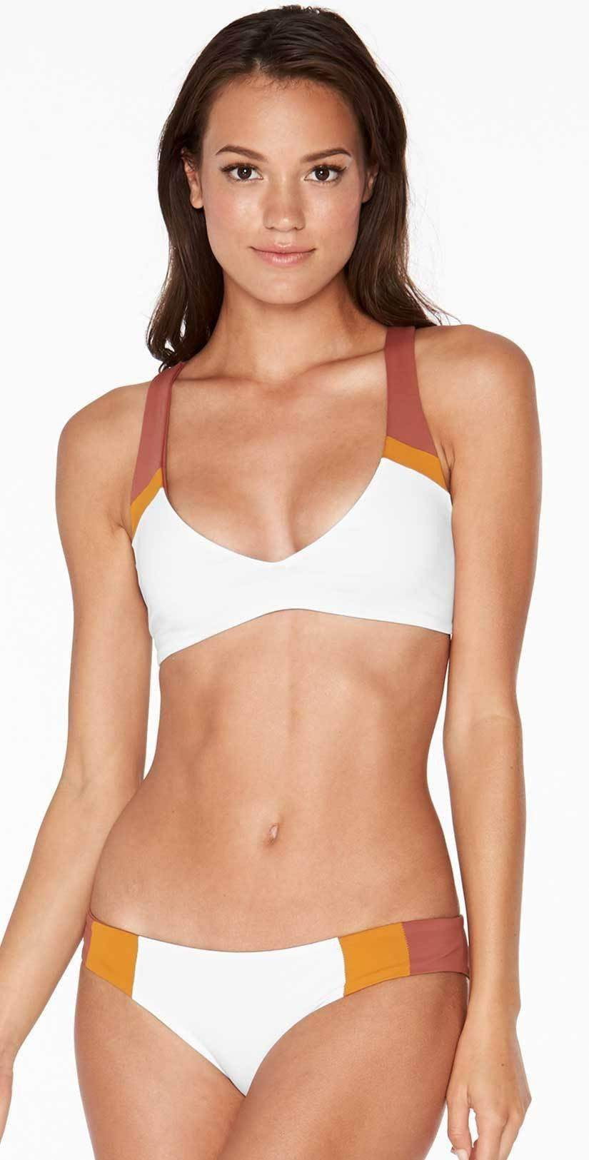  L Space Mia Color Block Bottom In White CBMAC18-WHT
