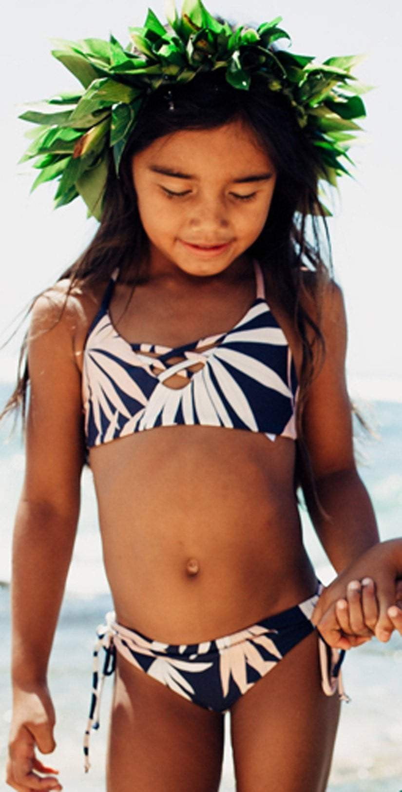  L Space Girls JoJo Bikini Set In Polynesian Palm BLPPS18-NVY