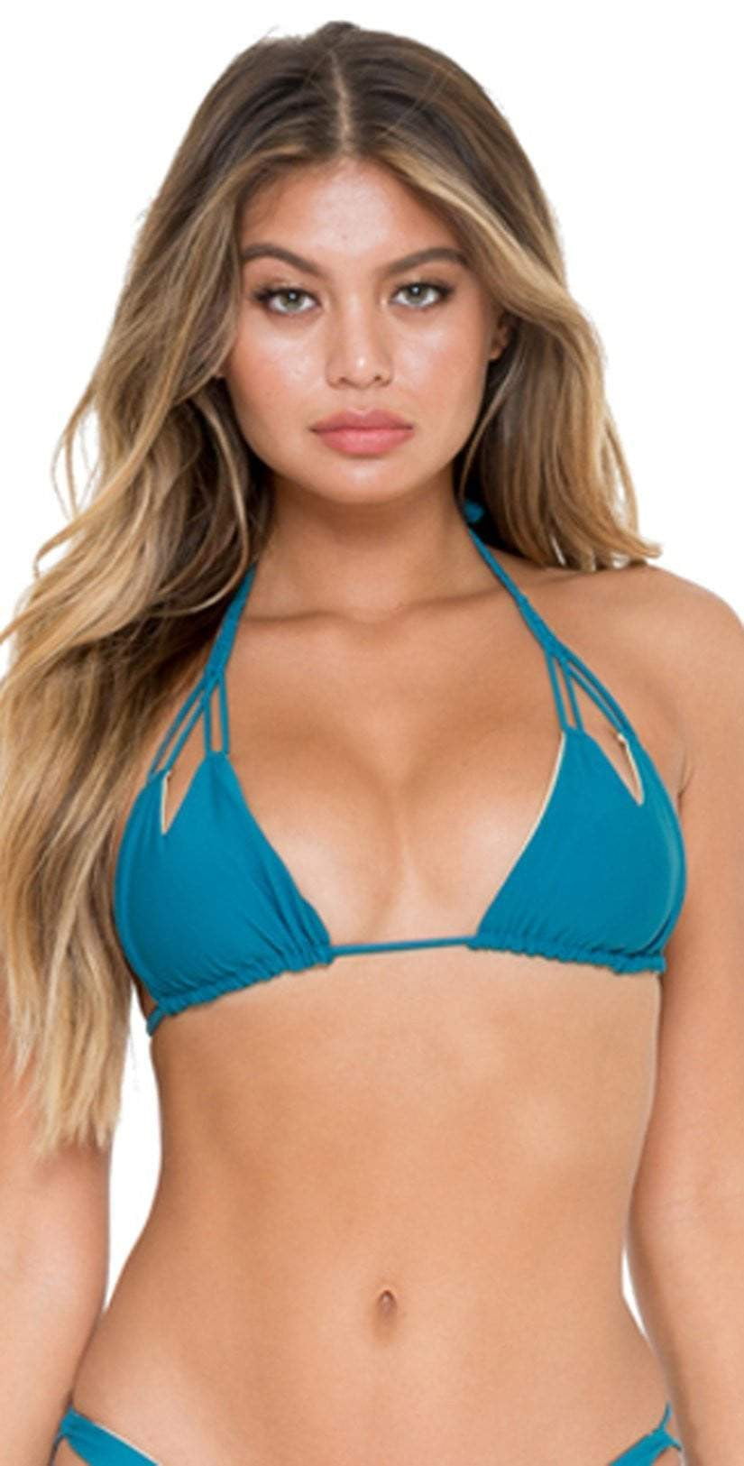  Luli Fama Cosita Buena Knotted Triangle Bikini Top In Exuma