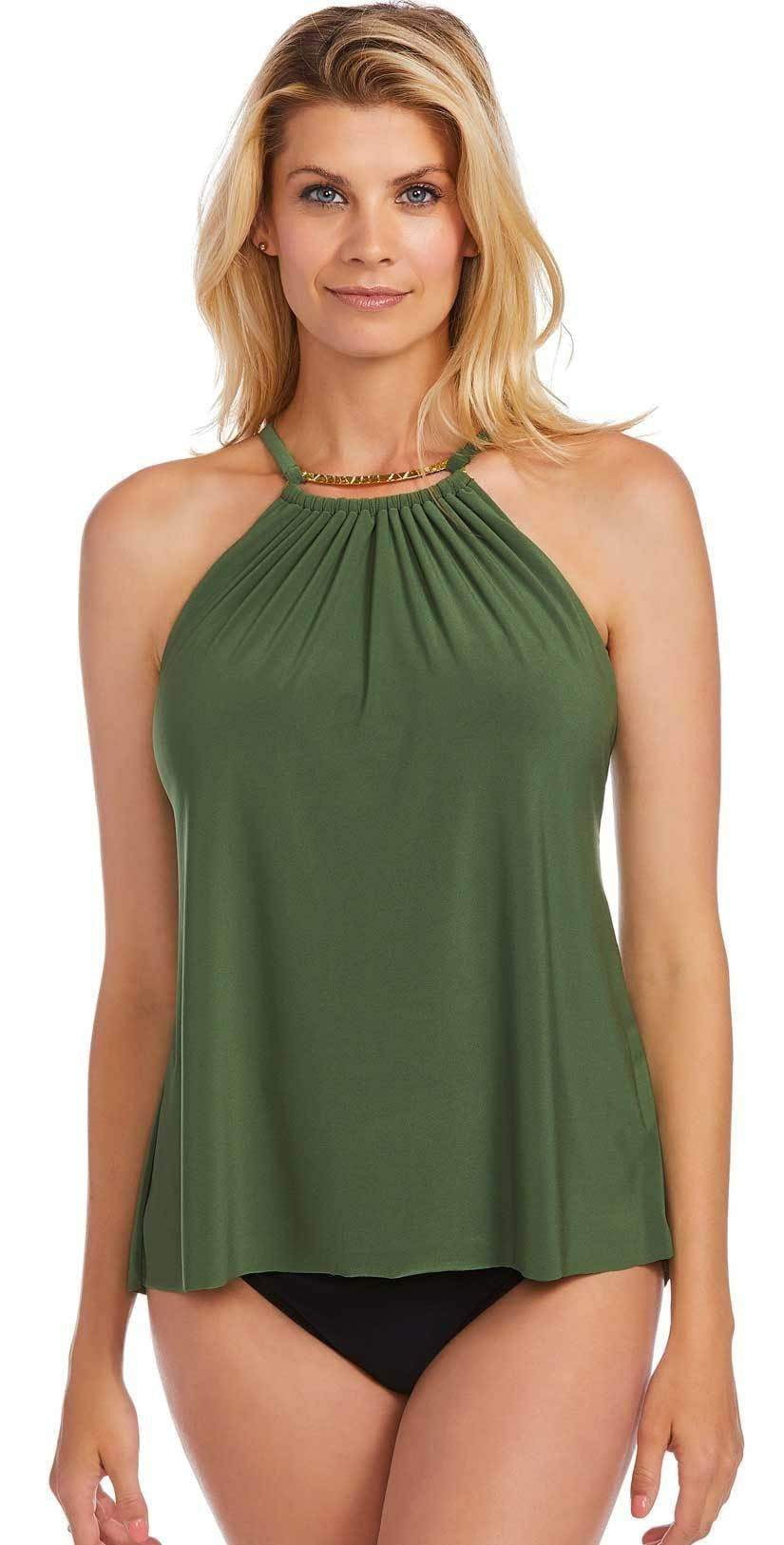  Magicsuit A Lister Marni Tankini Top In Olive Green 6003007-OLVGR