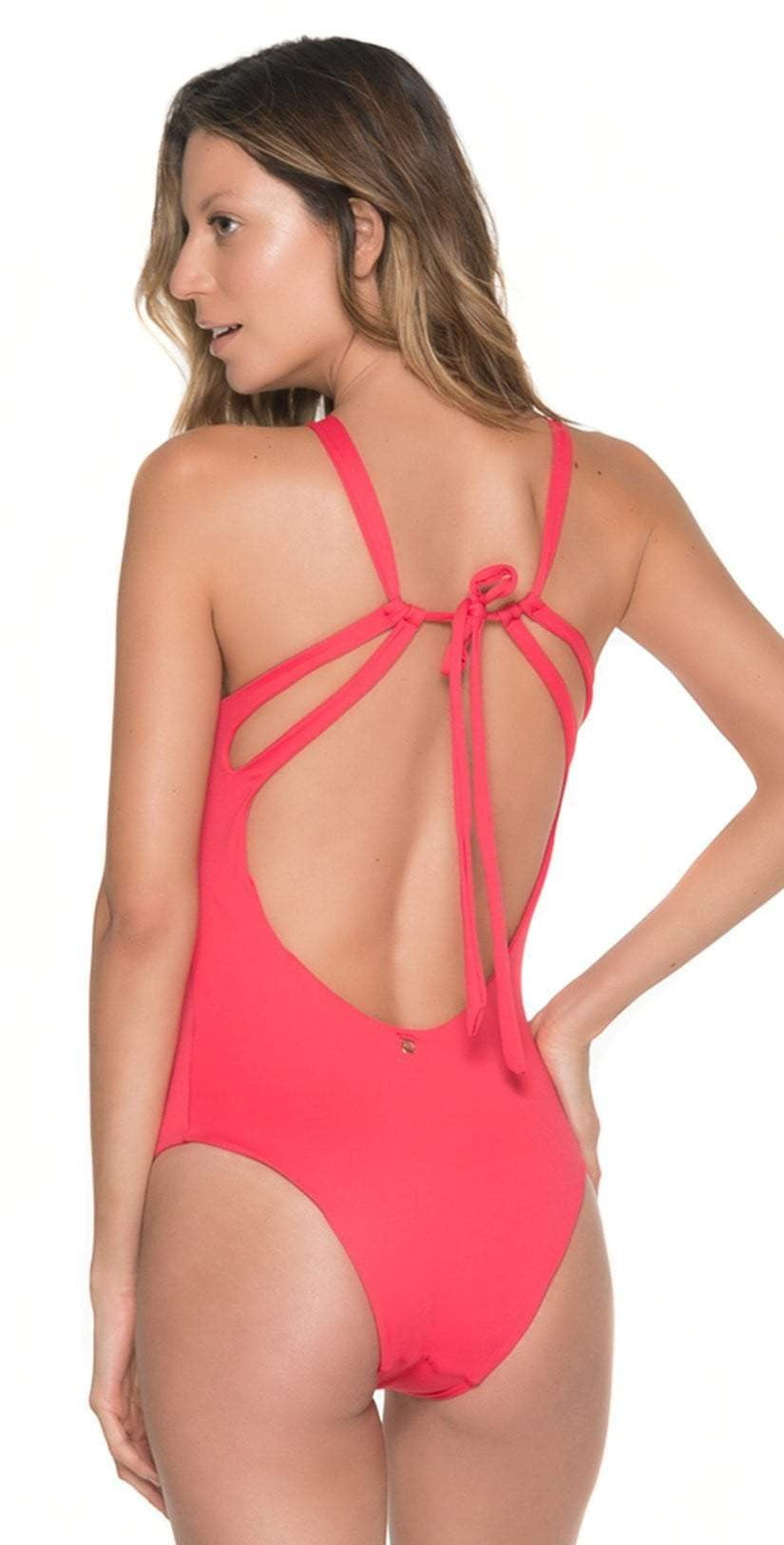  Malai High Neck One Piece In Cherry OP0092
