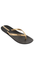  IPanema Neo Sense Flip Flops In Black/Gold 21976-BLK/GLD