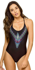  PilyQ Nile Embroidered Farrah One Piece Swimsuit
