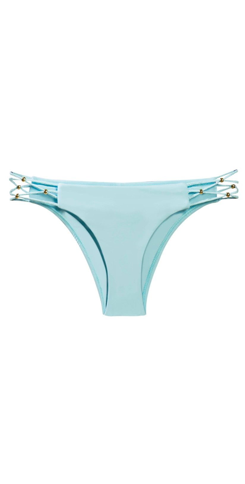  PilyQ Braided Cruz Teeny Cut Bikini Bottom In Cabana Blue