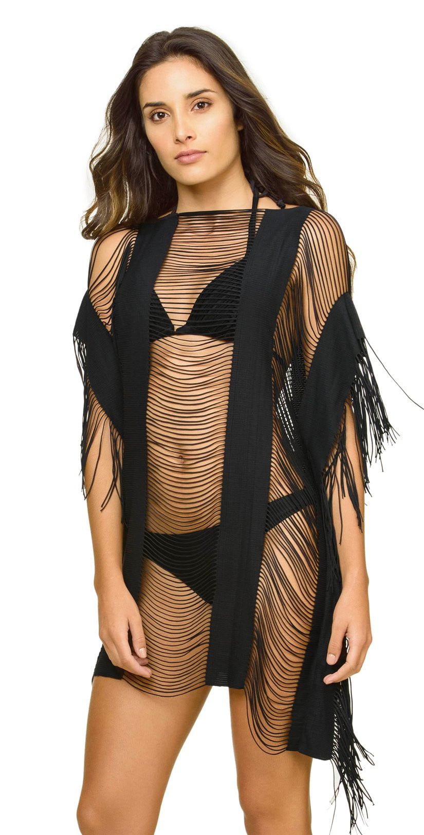  PilyQ Black Gold Monique Cover Up In Black