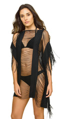  PilyQ Black Gold Monique Cover Up In Black