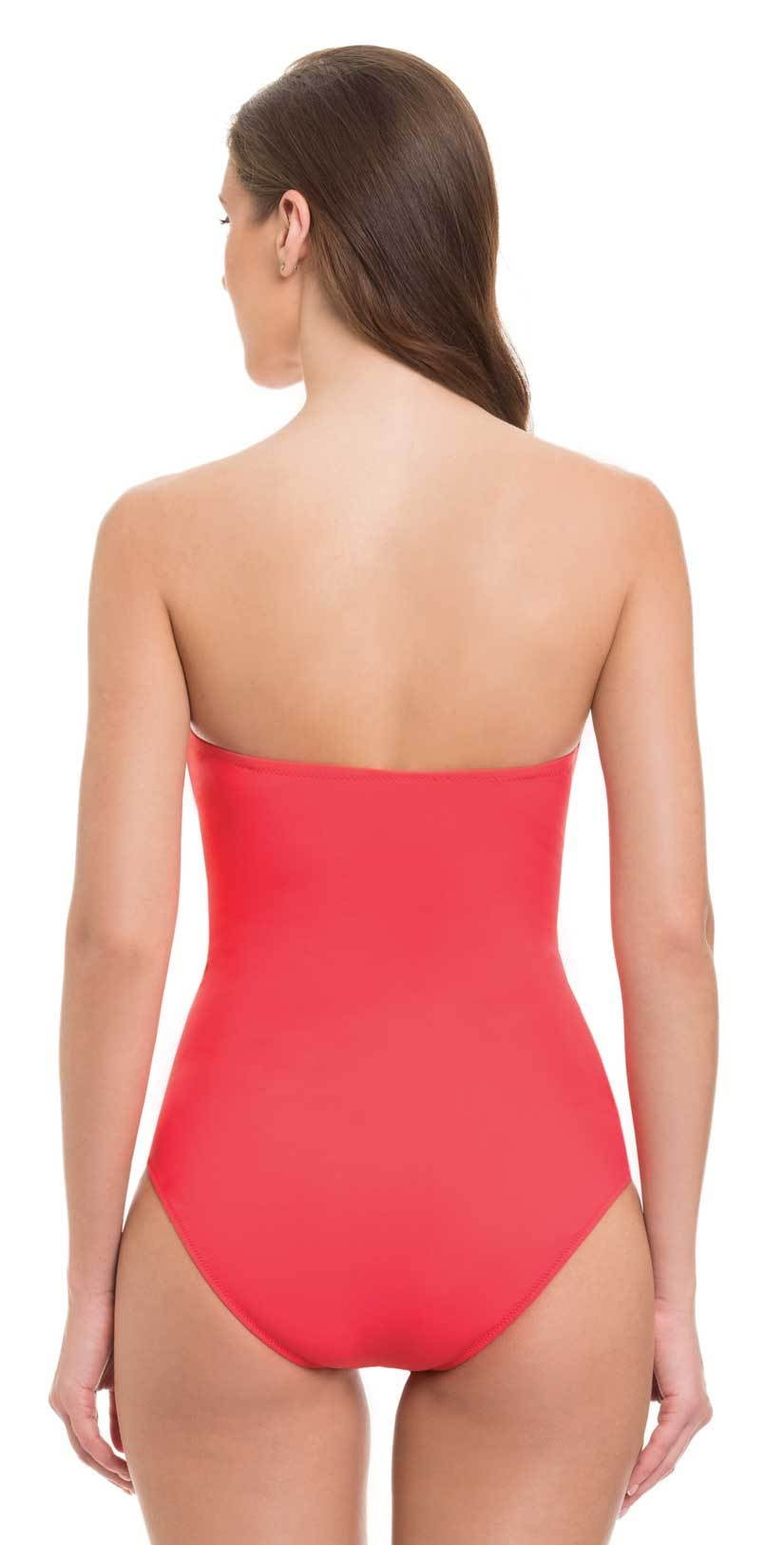  Profile By Gottex Cross Bandeau One Piece In Coral E837-2D04-611